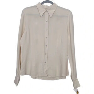 Talbots Vintage Women’s 12 Pure Silk Button Up Long Sleeve Blouse